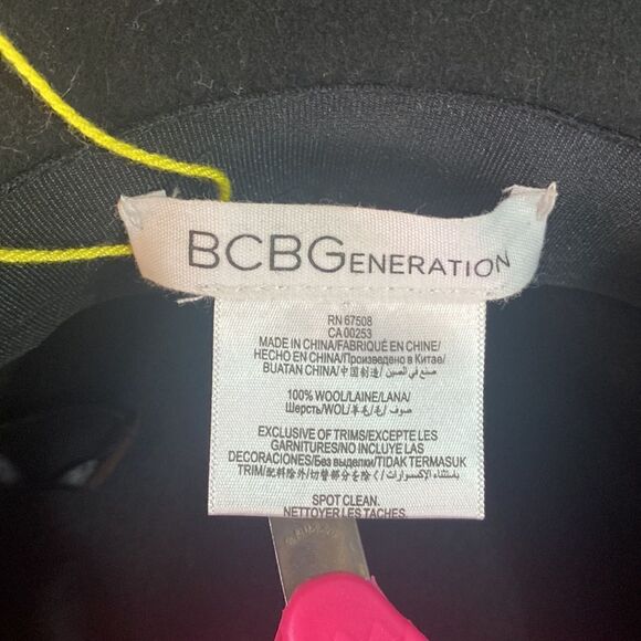 BCBGeneration Womens Black Wool Key Lock Buckle Hat - Picture 8 of 10